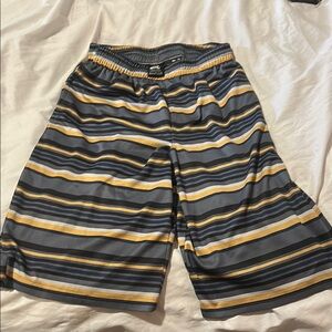 Nike Kids Striped Shorts - Gray, Yellow, White